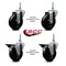 Service Caster 4 Inch Hard Rubber 12 MM Threaded Stem Caster Set 2 Brakes SCC SCC-TS20S414-HRS-M1215-2-PLB-2 - alternate 2